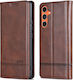 Litchi Retro V4 Texture Back Cover Δερμάτινο Μαγνητικό Καφέ (Galaxy M55)