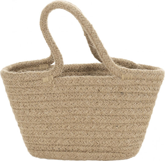 Egmont Dekorativer Korb Korbweide mit Griffen Beige 18x10x11cm