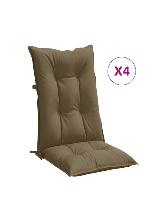 vidaXL Garden Chair Cushions with Backrest Brow...