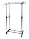 Uncle George Wheeled Floor Garment Rack made of Metal Telescopic Silver 65x30x136cm