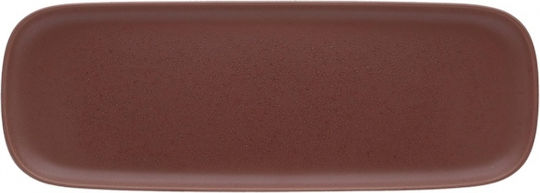 Ready Serving Platter Rectangular made of Porcelain Brown 37x13cm