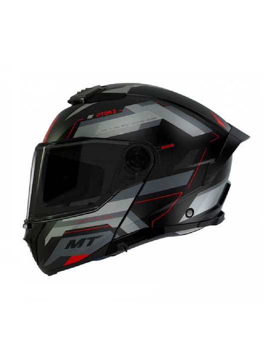 MT Atom 2 SV Negru/gri mat Cască Moto Flip-Up D...