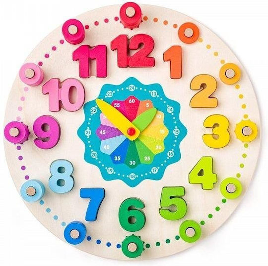 Woodyland Woody Didactic Counting Lessons Wall Clock Wooden Multicolour Diameter 30cm