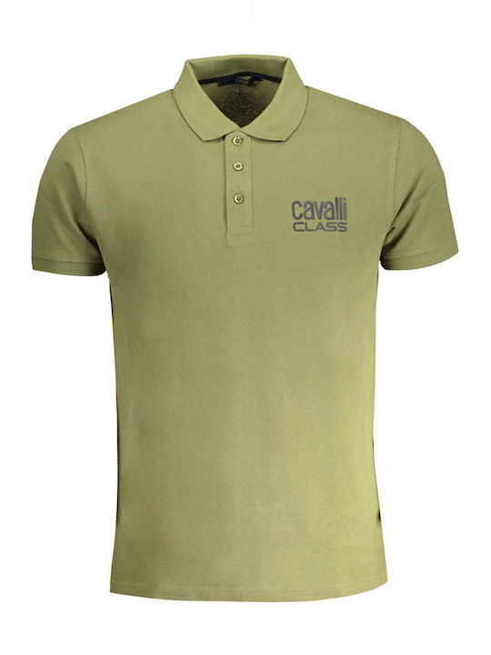 Roberto Cavalli Ανδρική Μπλούζα Κοντομάνικη Polo Green