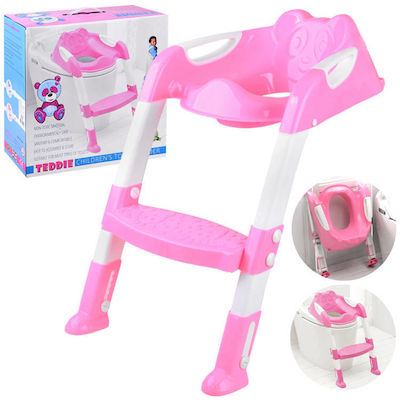 Jokomisiada Toddler Toilet Seat with Handles & Stair Pink