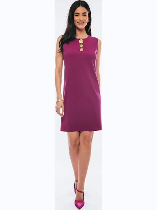 BelleFille Summer Mini Evening Shirt Dress Magenta