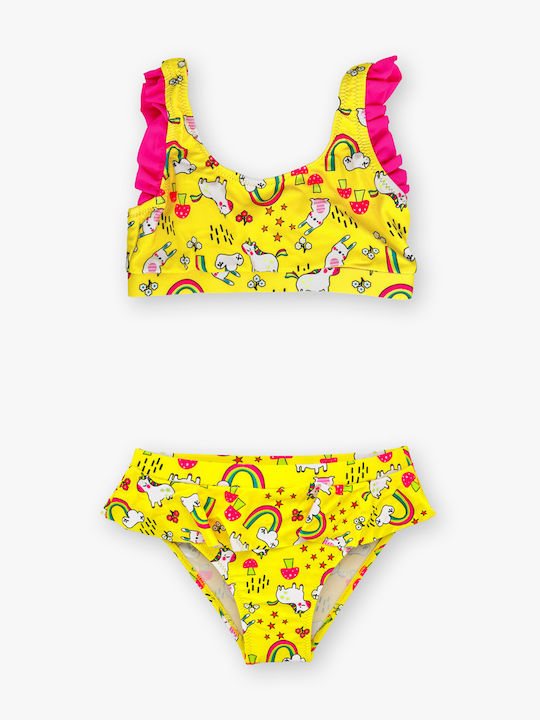 Flower Girl Kids Swimwear Swimwear Set YELLOW