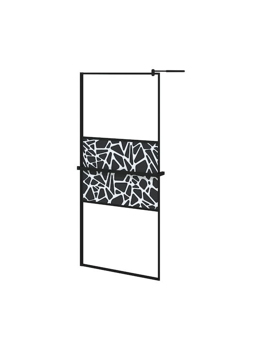vidaXL Shower Screen for Shower with Sliding Door 90x195cm Stripes Black