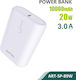 SiiPro SP-89W Power Bank 10000mAh 20W with USB-A Port and USB-C Port Power Delivery White