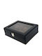Daponte Wooden Case Deluxe with transparent lid for 8 watches in Black color DAP-WB14