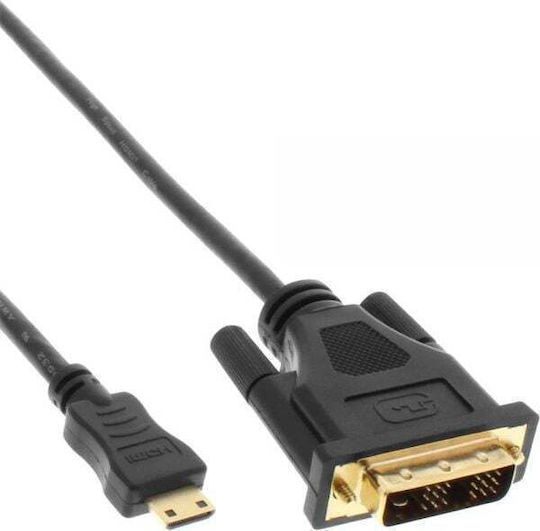 InLine Cable DVI-D male - mini HDMI male 2m Μαύρο (17472P)