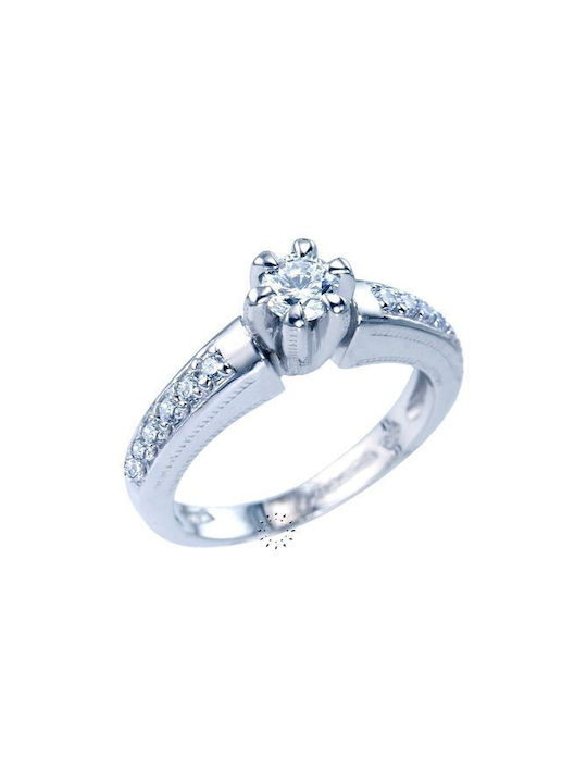 Savvidis Single Stone from White Gold 14K