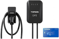 Topdon Wandmontiert Elektroauto-Ladestation 7kW mit Integriertes Kabel Typ 2