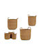 Set of Decorative Baskets Straw Brown 40cm 3pcs Gift Decor