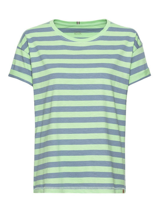 Camel Active Women's Athletic T-shirt Striped Green