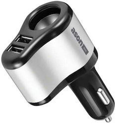Car Charger with Ports 2xUSB-A 1xLighter Car Charger with Ports 2xUSB-A 1xLighter