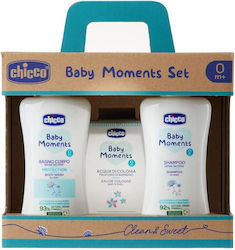 Chicco Chicco Baby Moments Set Bath Liquid 200ml + Shampoo 200ml + Eau De Toilette 100ml