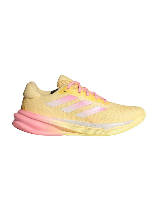 Adidas Supernova Stride Γυναικεία Αθλητικά Παπούτσια Running Almost Yellow / Zero Metalic / Pink Spark