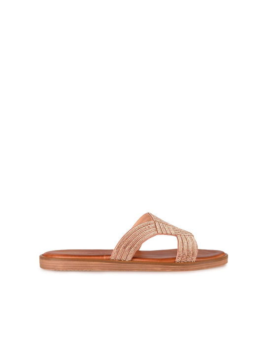 Sagiakos Notos Women's Flat Sandals in Gold Color