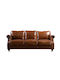 Dreisitzer Sofa Echtes Leder Braun 190x84x78cm