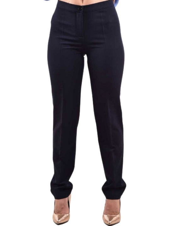 Women's Fabric Trousers Dark Blue