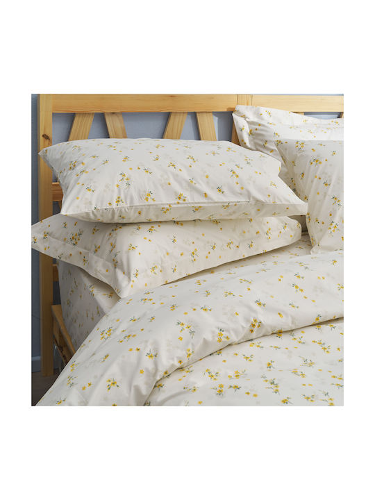 Charalambidis Textiles Ρετρό Σετ Μαξιλαροθήκες Oxford Γαλάζιο 50x70εκ.