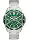 Armani Exchange Damen Uhr Chronograph mit Silber Metallarmband