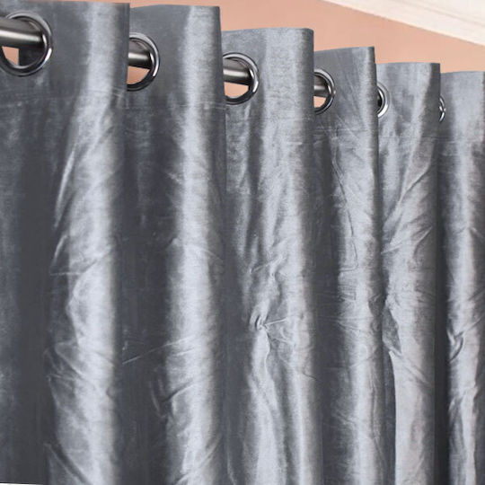 SpitiBazaar Κουρτίνα με Τρουκς Γκρι 270x280εκ.