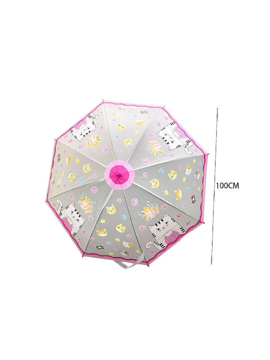 Kids Curved Handle Umbrella Umbrella Pink