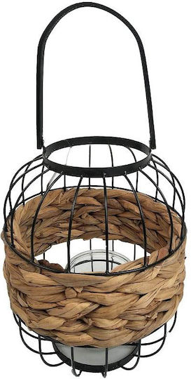 Espiel Laterne Korbweide Schwarz 24x24x29cm 1Stück