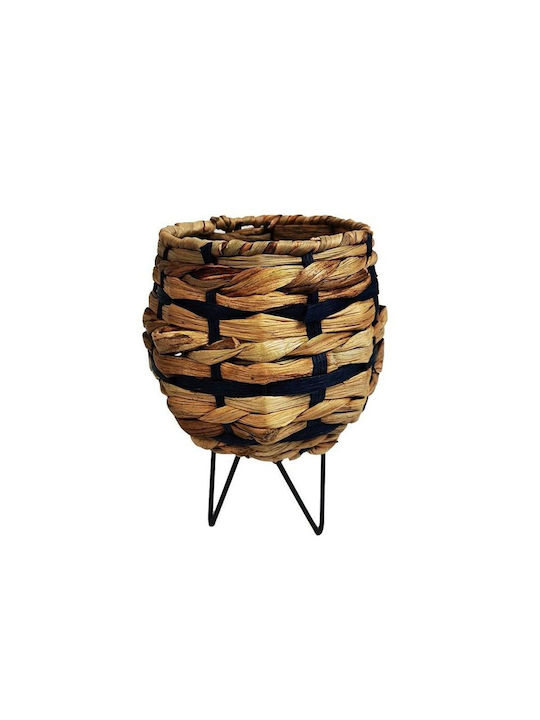 Espiel Tabletop Wicker Lantern Black 17x17x23cm