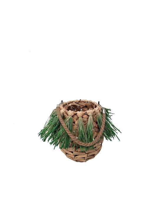 Espiel Tabletop Wicker Lantern Beige 22cm