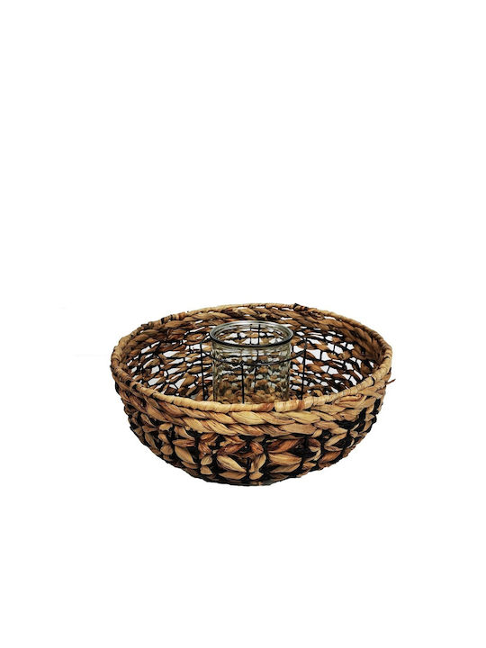 Espiel Tabletop Wicker Lantern Beige 34cm