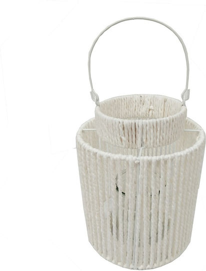 Espiel Laterne Korbweide Weiß 21cm 1Stück