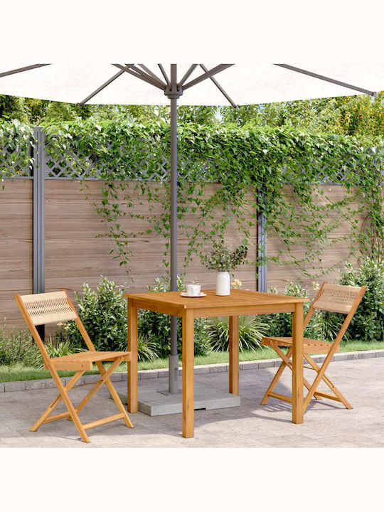 Outdoor Chair Wooden Black 2pcs 38x32.5x80cm
