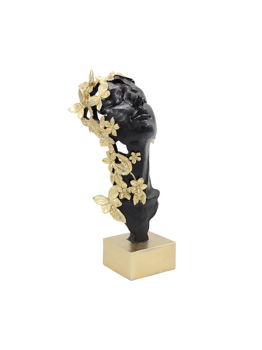 Keskor Decorative Bust Polyresin in Black / Gold 13x14x30cm 1pcs