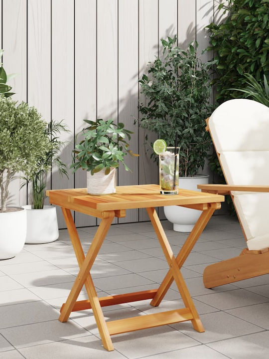 Sitting Room Outdoor Foldable Wood Table Natural 50x50x50cm