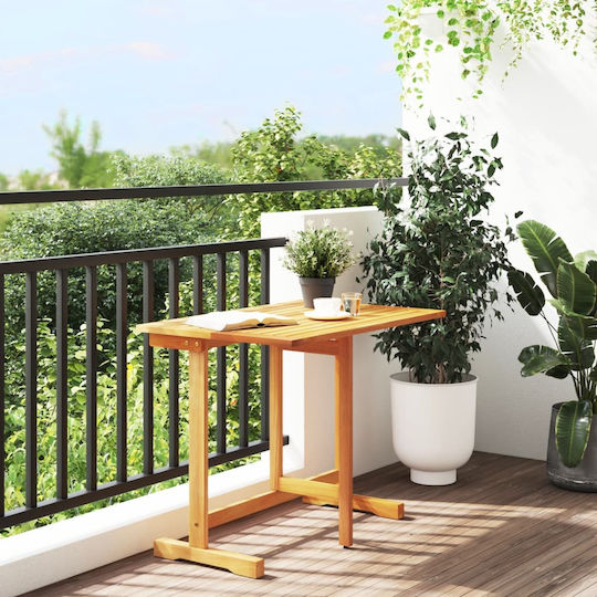 Wooden Garden & Terrace Table for Small Spaces Foldable Solid Acacia Wood 90x60x72cm