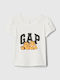 GAP Kids Blouse Short Sleeve White Logo Graphic