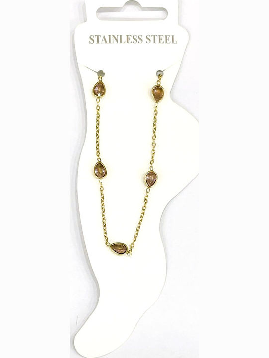Kostibas Fashion Дамско Гривна Anklet Верига от Стомана Златно