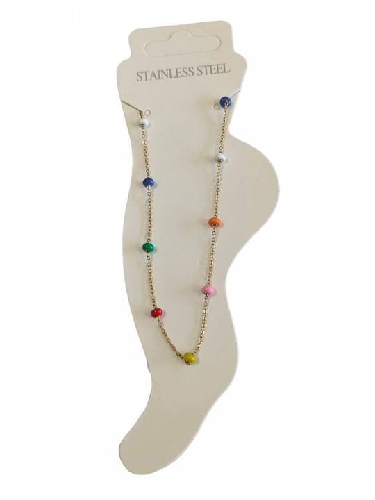 Kostibas Fashion Bracelet Anklet made of Steel Gold Plated