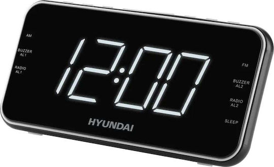 Hyundai Rac521pllbch Tabletop Clock with Alarm & Radio HY-RAC521PLLBCH
