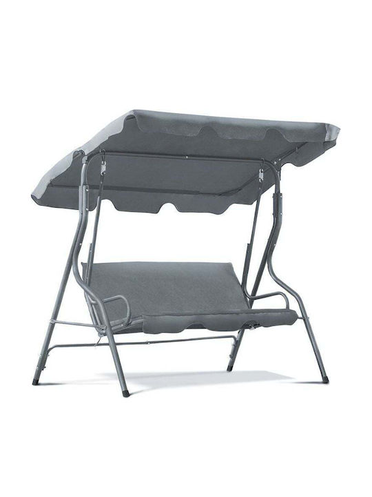 Garten & Veranda Schaukel mit Basis und Kissen Sessel Stoff Gray