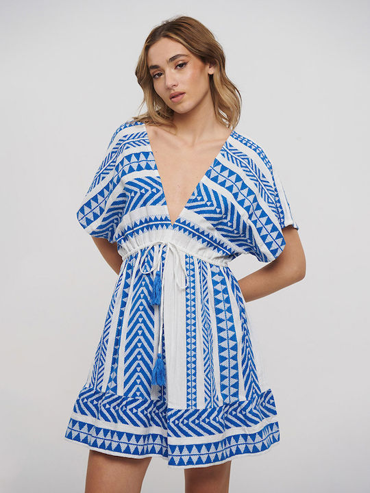 Ble Resort Collection Mini Dress White/Blue