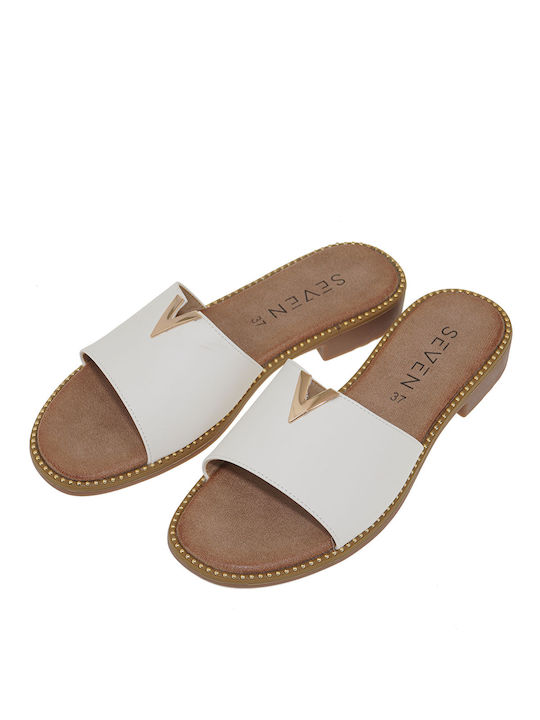 Seven Synthetic Leather Women's Sandals White