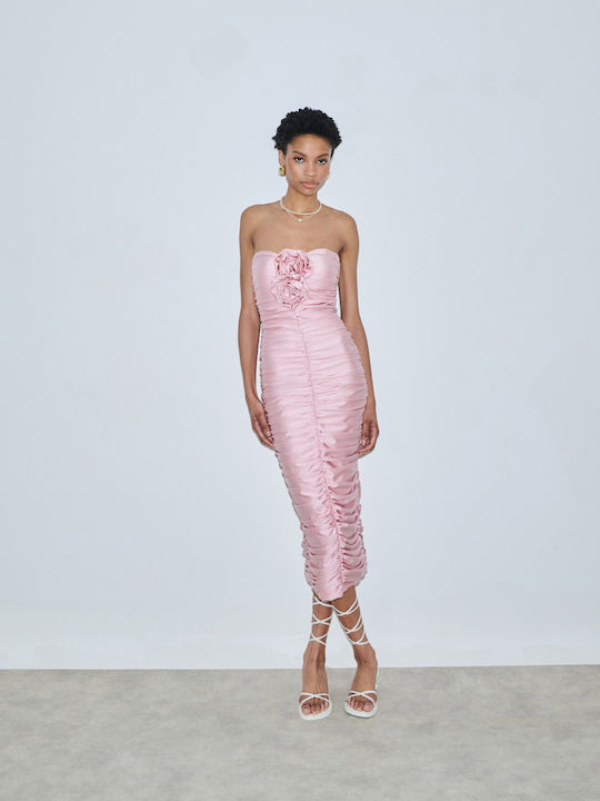 Mix & Match Showroom Maxi Φόρεμα Ροζ