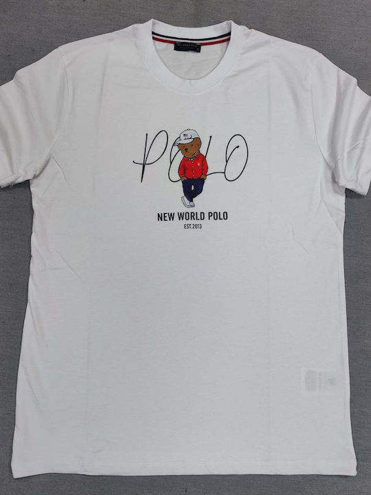 New World Polo T-shirt Λευκό Βαμβακερό