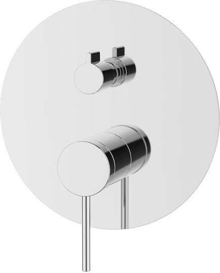 Karag Joan Built-in Mixer & Shower Head Set for Shower 2 Exits Silver
