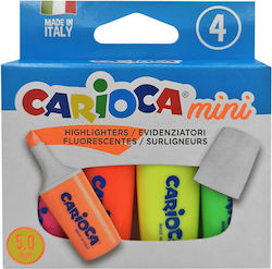 Set of 4 Mini Highlighter Markers 5.5mm Carioca 60-677 Set of 4 Mini Highlighter Markers 5.5mm Carioca 60-677