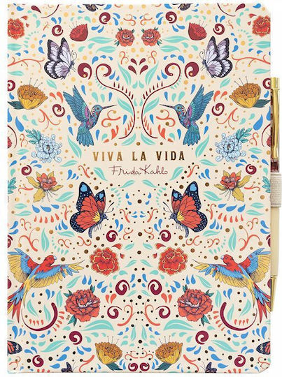 Premium Notebook Pen 96 Pages A5 100gsm Frida Kahlo Viva La Vida